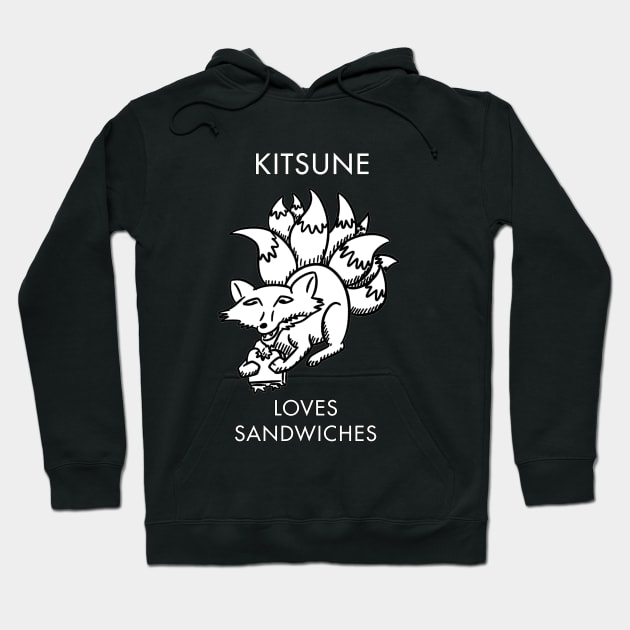 A Kitsune Eating a Sandwich! Hoodie by DrinkingQuest